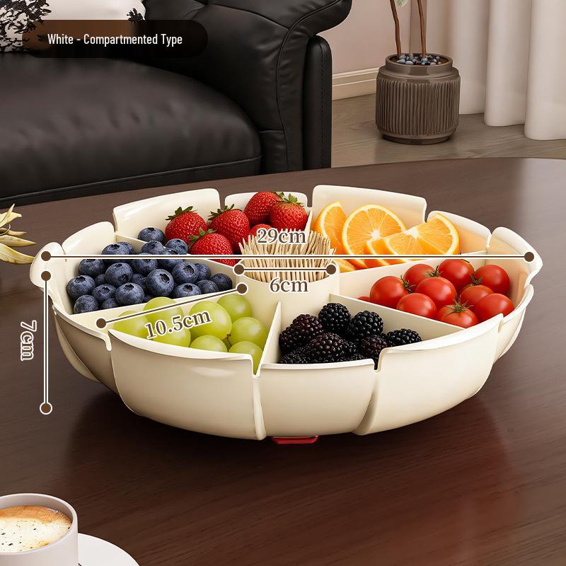 High Transparency Thickened Fruit and Nut Display Plate for Living Room