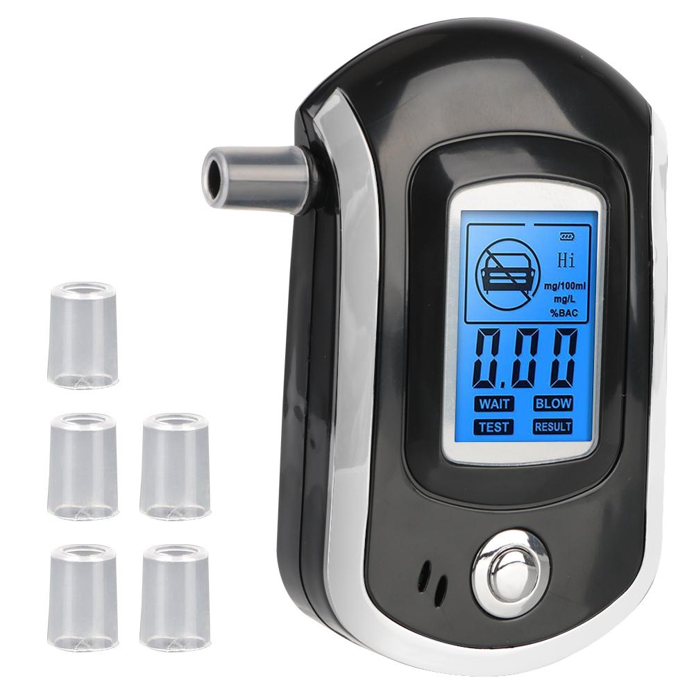 Digital Breath Alcohol Tester LCD Screen Professional Mini Manual AT6000 Breath Drunk Driving Analyzer