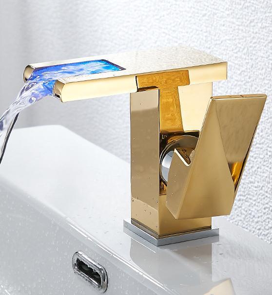 HLK Factory Supplier Automatically Intelligent Color-changing Brass Basin Faucet Popular Cold and Hot Water Household Faucet