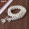 Ladies' Elastic Rhinestone Waist Chain Thin Drawstring Belt Fashion Pearl Waist Belt  For Women