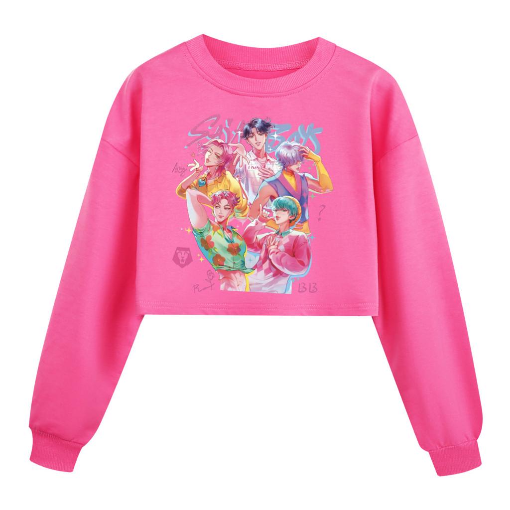 

Kids Girls Anime Cartoon POP Singer Super Star Mira Rumi Zoey Saja Boys Printed Casual Long Sleeves Round Neck Sweatshirt Top 170Cm рожевий червоний колір