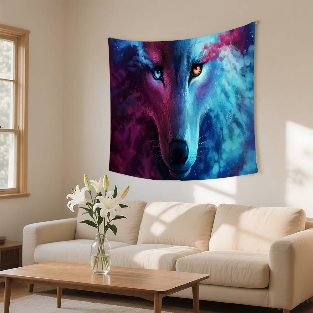 Psychedelic 3D Wolves Tapestry Customizable Tapestries Of Various Styleswall Hangings Celebrity Photo Printingwall Hangings