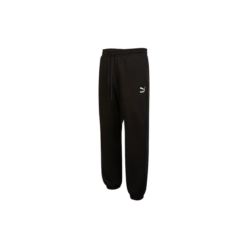 PUMA Knitted Sweatpants Men's Black Moderate Cuffed Pants 537850-01