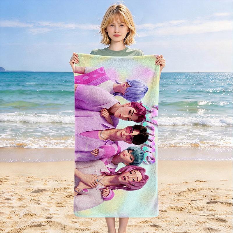 Custom Name Virtual Fashion Stylish printed beach towel,a quick-drying, absorbent mat suitable for the beach, pool, gym, and travel fans gift
