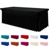 LMETJMA Rectangle Tablecloths Spandex Tablecloth for Rectangle Table Waterproof Washable Table Cover Skirt For Weddings Party