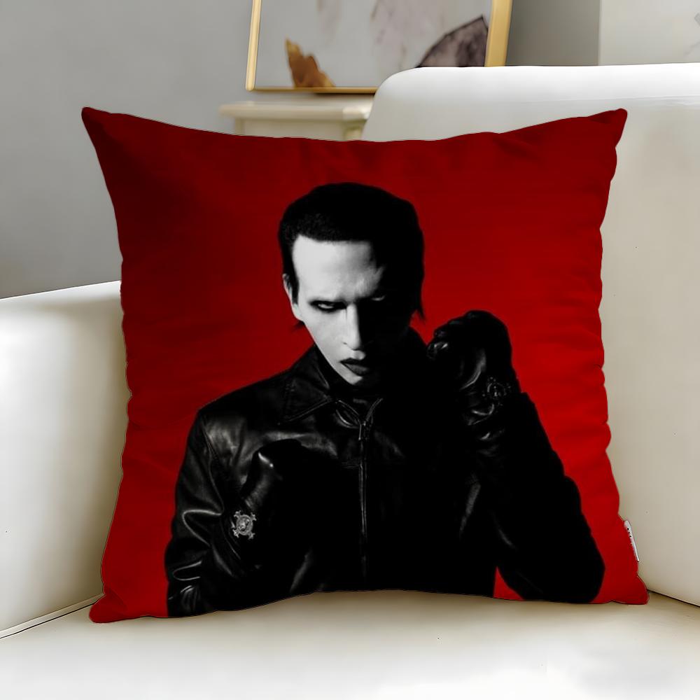 

classic singer Marilyn Manson Cushion Cover Soft & Easy-Wash Pillow Case – Versatile for Couch, Bed, Travel and Office 30cmx30cm