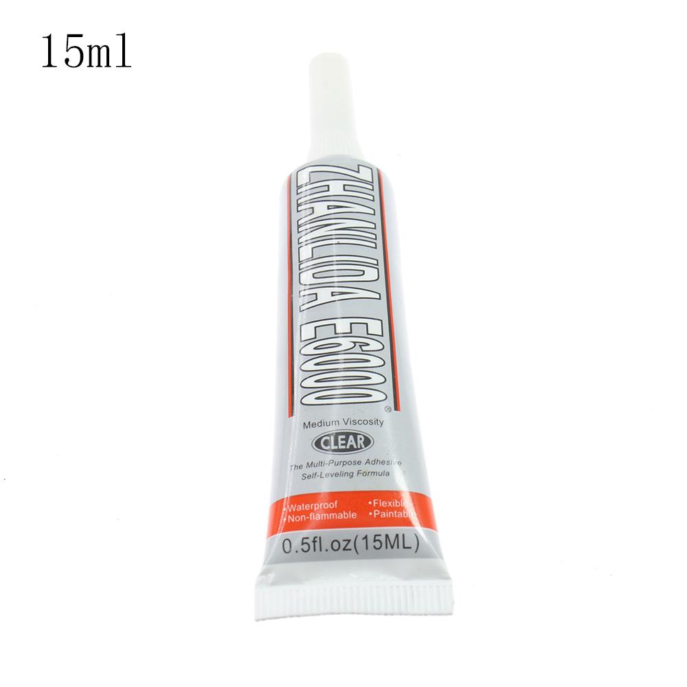 E6000 lepidlo 15ml 25ml 50ml Crystal Kamínky Řemeslné jehly Transparentní Flexibilní Lepidlo Silné Hotfix Šperky DIY Nástroj