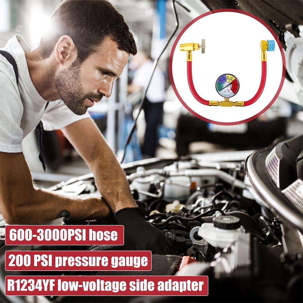 R1234yf U-shaped Car Refrigerant Charging Hose Adapter Connector Repar With Fast Car Gauge Tool Pressure Simple Ac J2a1