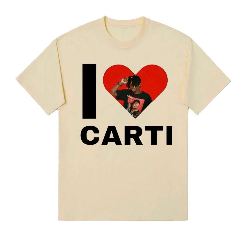 I Love Playboi Carti Rapper Graphic Tshirt Unisex Women Harajuku Y2k Short Sleeve Tshirt Male Hip Hop Oversized T Shirt Streetwear