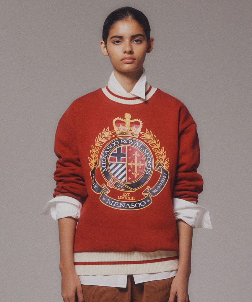Minasu Menasoo Heritage Heavy Sweatshirt_Red_Brushed Fabric