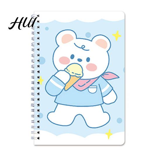 Lightweight Notebook For School Cute A5 Spiral Notebooks, Kawaii Animal Journals, 8.15" x 5.51" Lined Compact Writing Paper Notebook, 60 Sheet Journal