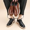 2026 Spring Men's Brogue Shoes: Korean Style, British Trend, Breathable, Formal Leather for Weddings and Business