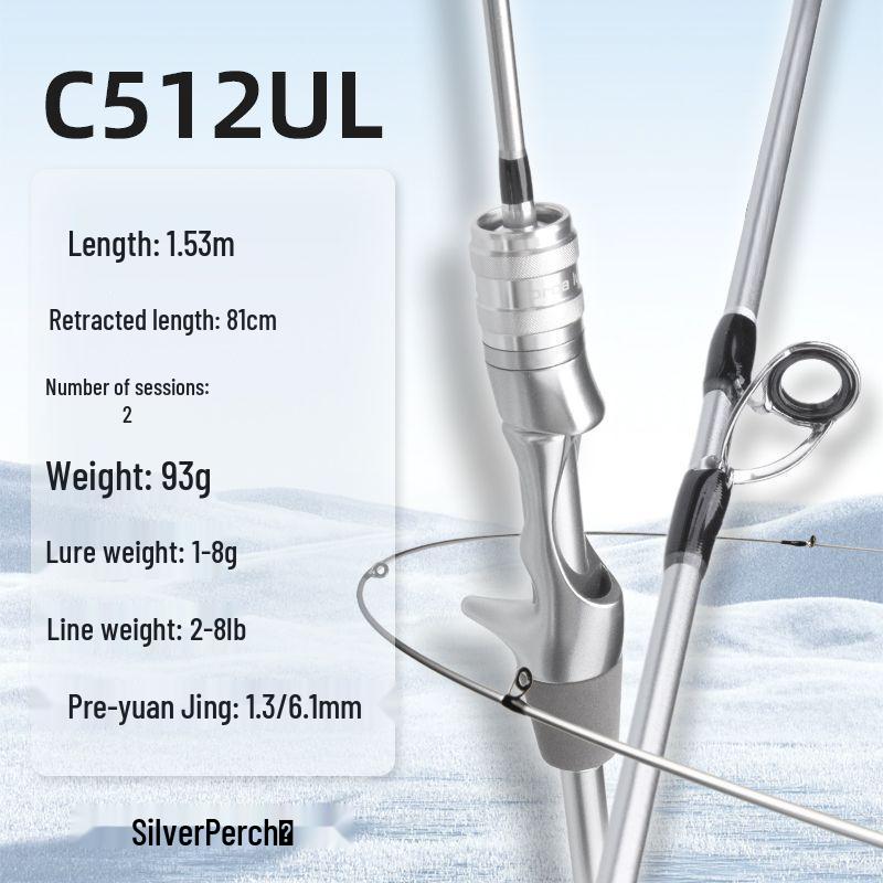 AuKa Silver Perch Mackerel UL Outdoor Beginner Lure Rod (No Reel)