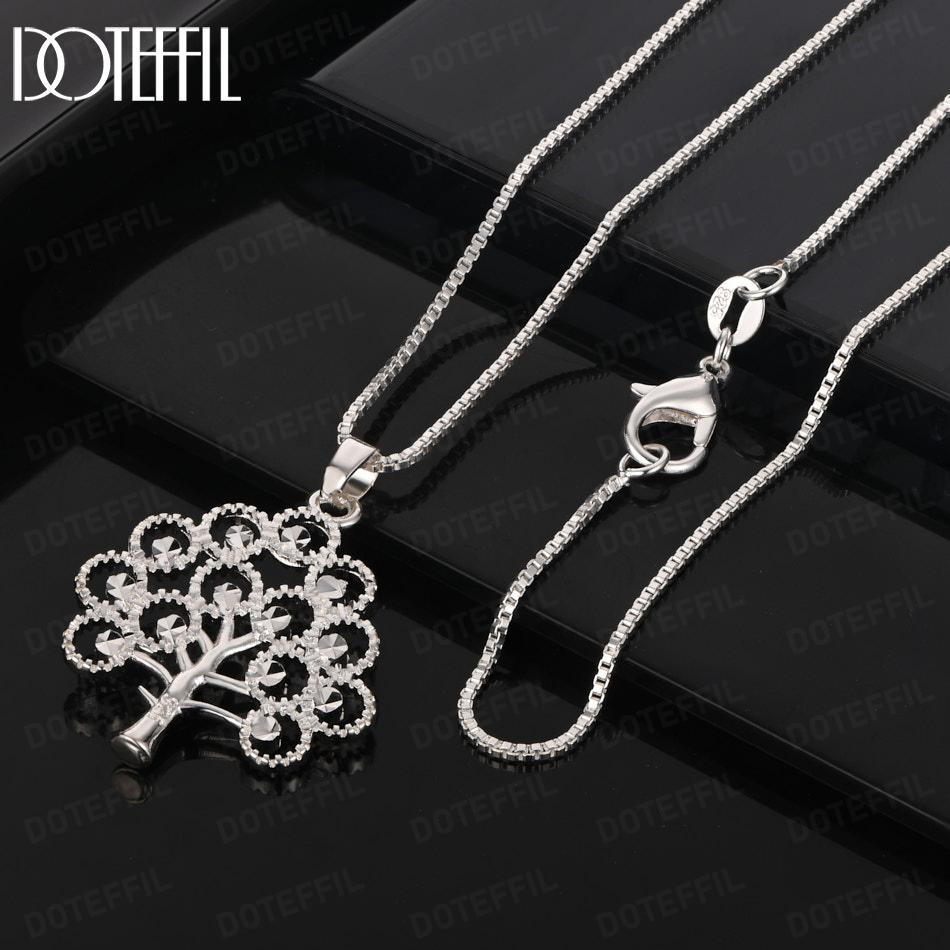 925 Sterling Silber Modeschmuck Baum Anhänger Hochzeitskette