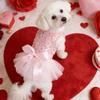 Sequin Pet Princess Dress Lace Bow Dog Tulle Skirt Pet Wedding Dresses  Party Wear