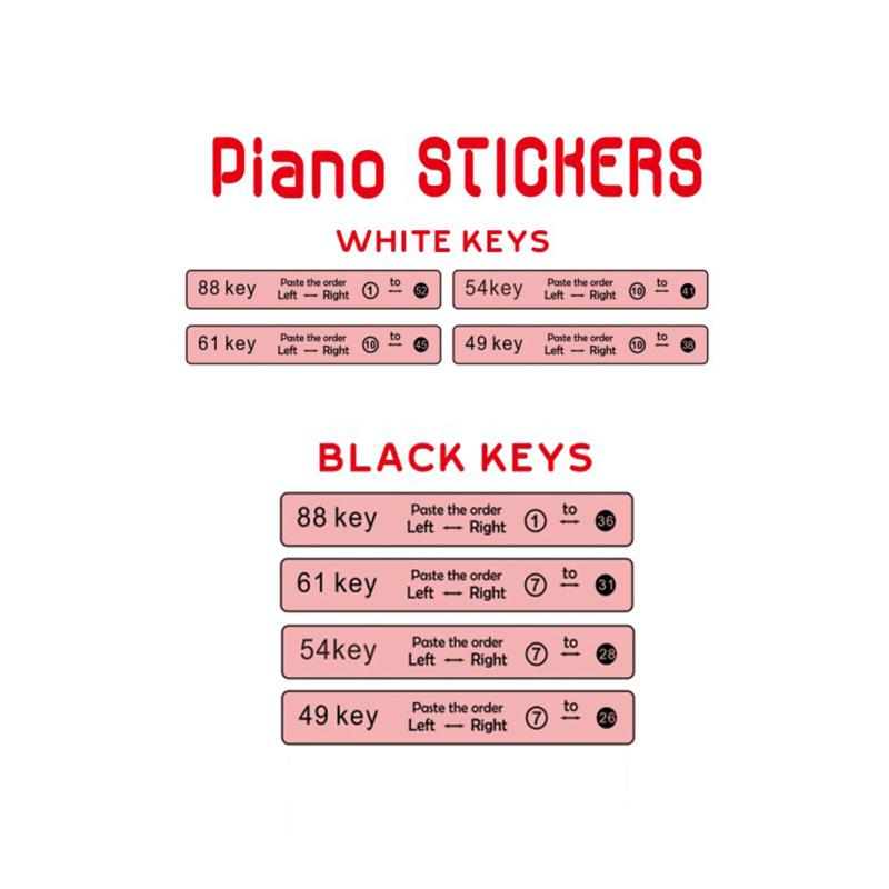 Piano Keyboard Sticker 88/61/54/49 Key Electronic Keyboard Key Piano Stave Note Sticker Musical