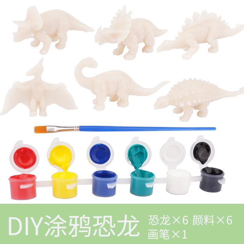 Children'S Three-Dimensional Graffiti Dinosaur Campus Learning To Draw Diy Hand-Painted Dinosaurs, Coloring Toys