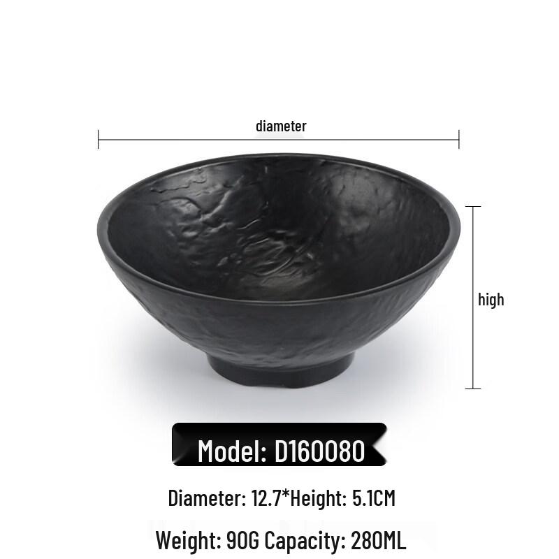 Black Frosted Melamine Dipping Bowl