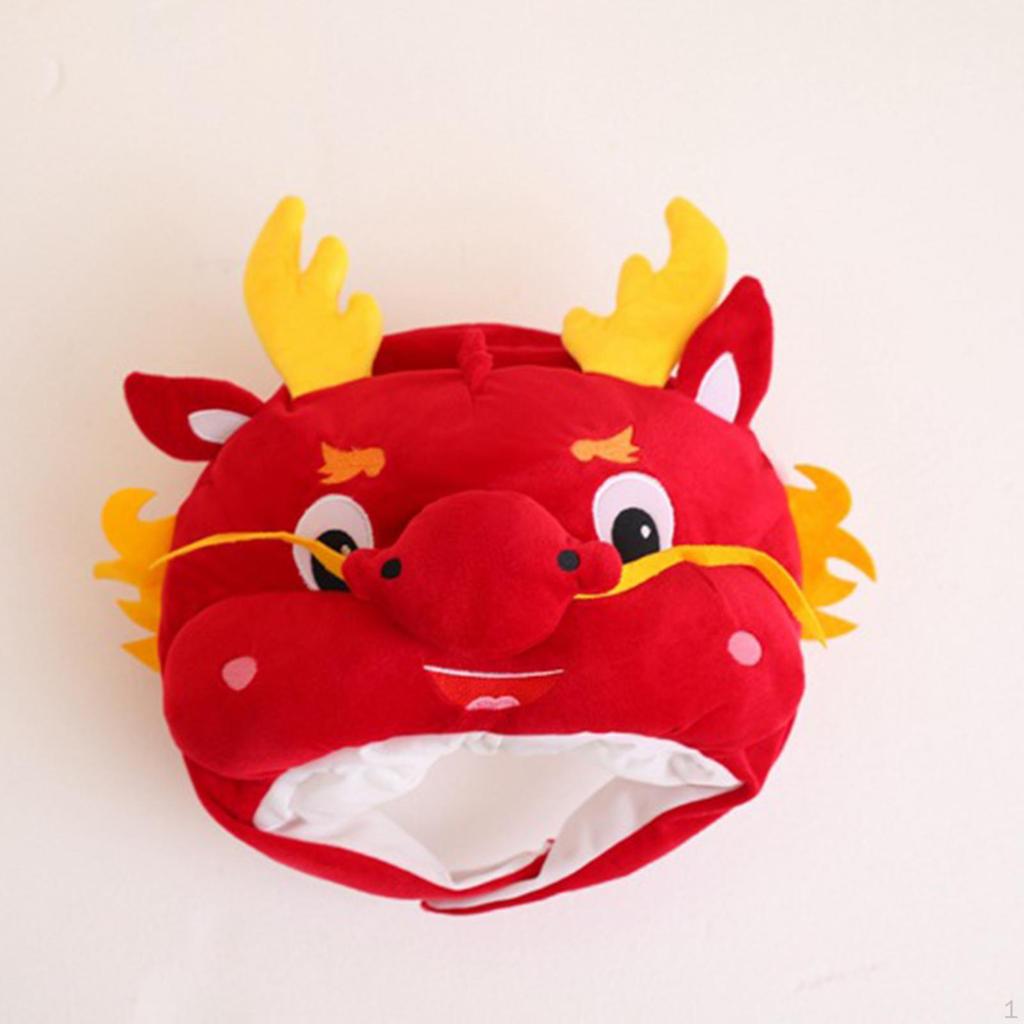 Plyšová dračí čepice Kreslené zvířecí oblečení Kluci Dívky Pohodlná Zábavná pokrývka hlavy Pokrývka hlavy pro