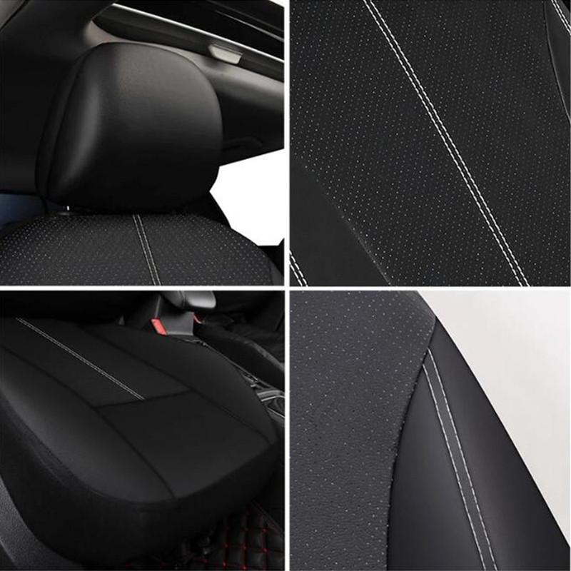 Universal Car Seat Cover Protector PU Leather Front & Rear Seat Back Cushion Pad Mat Backrest for Auto Interior Truck SUV Sedan