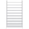 Shoe Rack with 10 Shelves Metal and Non Woven Fabric Silver