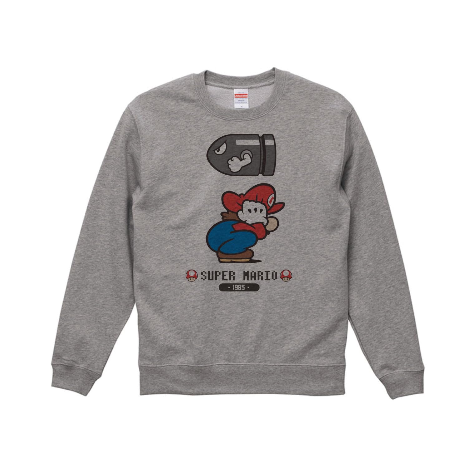 Свитшот Small Planet Nintendo Super Mario, Марио и Киллер, Серый, XL