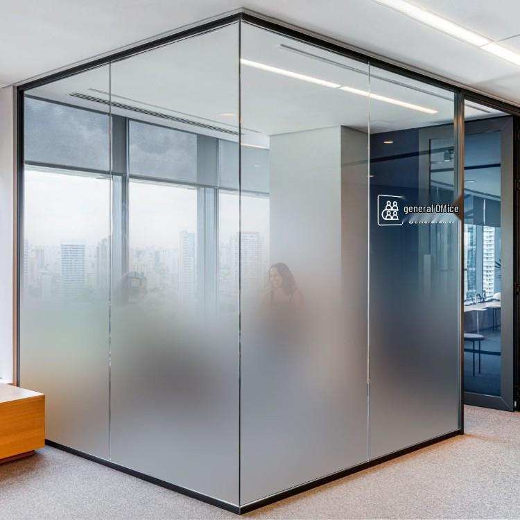 Gradient Frosted Glass Film: Semi-Transparent Office Partition Sticker.