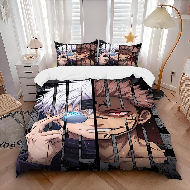 Powerful Anime Characters Print 3Pcs Bedding Setduvet Cover With 2 Bedropillowcase Home Birthday Gift