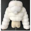 Fur jacket women's short new autumn and winter hooded splicing imitation fur coat fox hair long-sleeved splicing