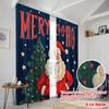 2pcs,2D plane printing Curtain Popular Santa Claus & Snowy Village Polyester (without rod) All Seasons Perfect for Various
