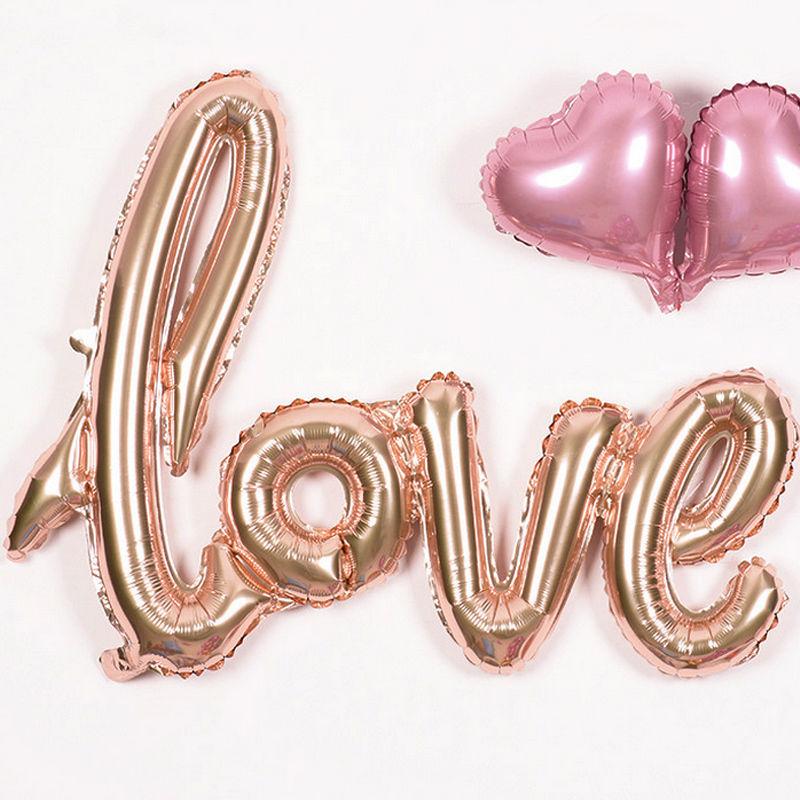 42" Rose Gold Script Love Letter Foil Balloon For Wedding Engagement Decor