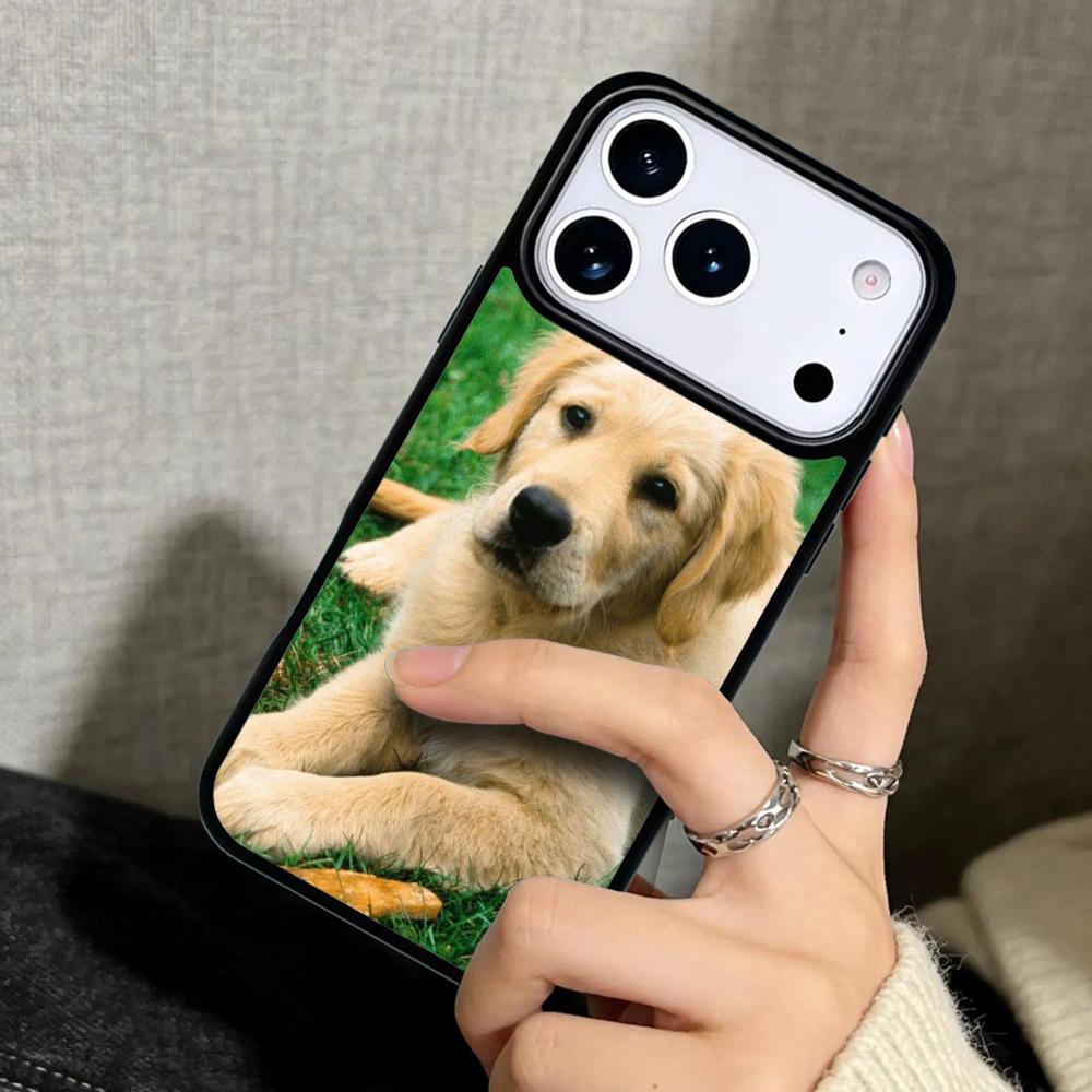 Capa Case for iPhone 17 Air 16 Pro Max 15 Plus 11 13 Mini 14 12 Back Phone Cover Labrador Retriever Golden Dog Puppy