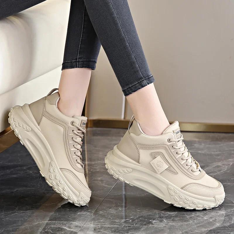 Výprodej Dámské módní boty na vysokém podpatku Dámské tenisky Trend Bílé ploché ležérní sportovní boty Dámské značkové běžecké boty