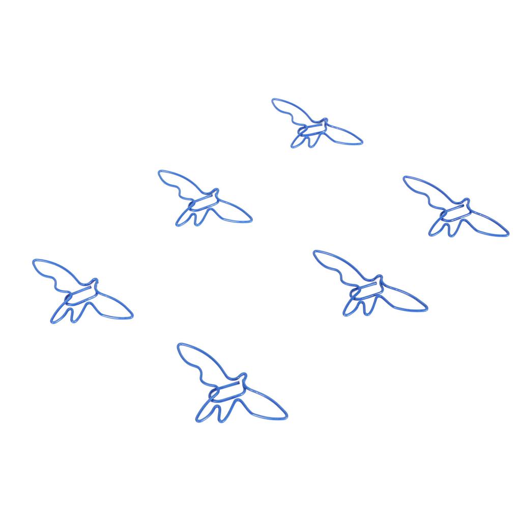 100pcs Blue Birds Paper Clips Creatively Cute Plated Metal Bookmark Paper Clips for School Office Library