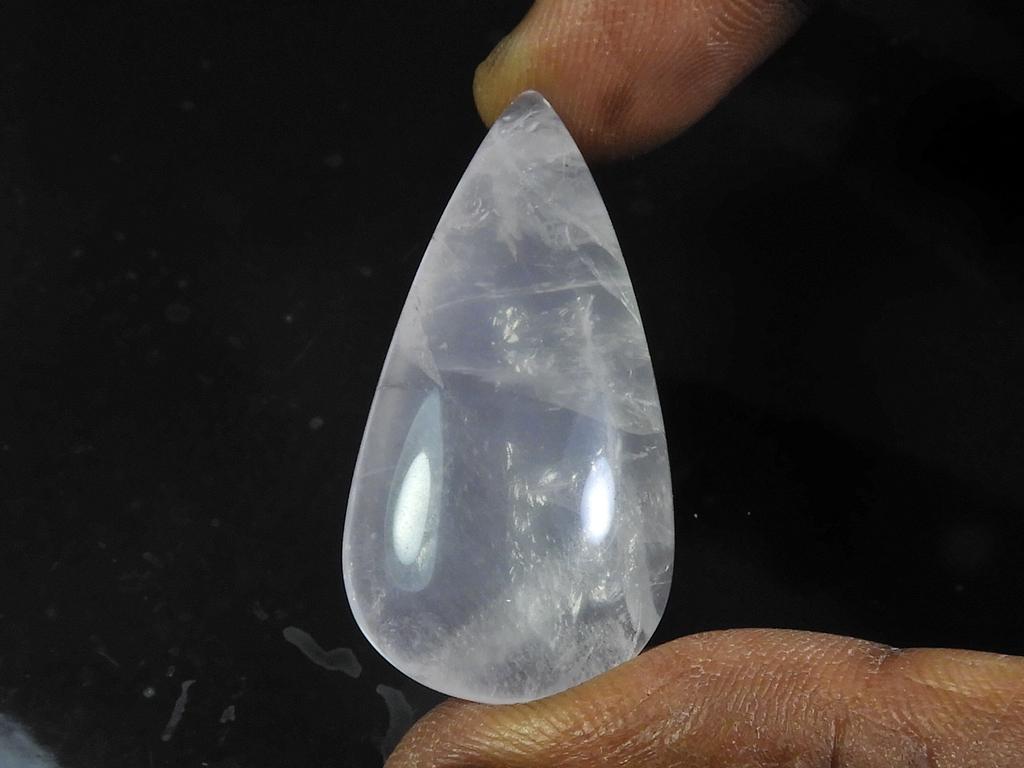 Natural Baby Pink Rose Quartz Pear Cabochon Loose Gemstone 20X40X09MM 53Cts. ET-98