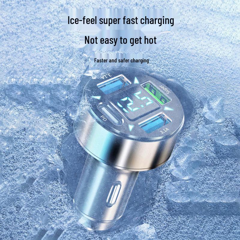 Super Fast Car Charger: 4-Port PD Flash Charging for Android & Apple Devices