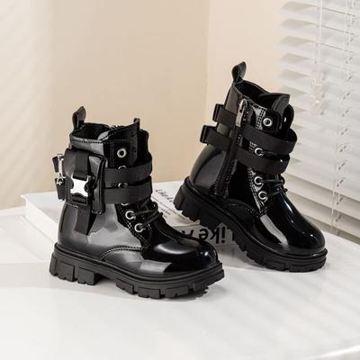 Girls' New Martin Boots, British Boots, Internet Celebrity Children's Boots, Autumn and Winter Princess Fashion Black Foreign Style Boots