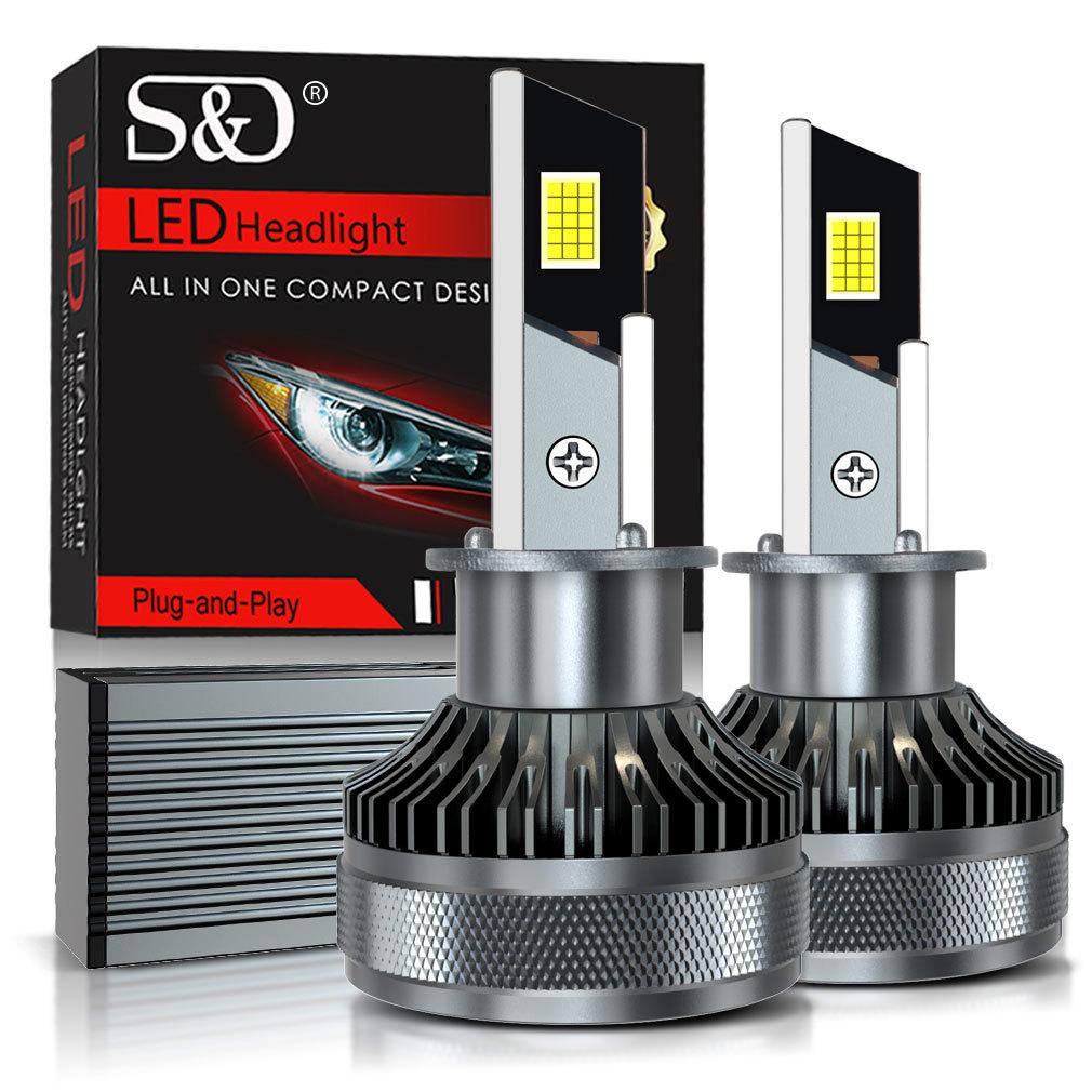 2 stk H7 H4 LED Canbus Bilfrontlyspærer 200W 50000LM H1 H8 H9 HB3 9005 HB4 9006 H11 LED-pære 4 Kobberrør Auto Turbo Lampe for VW Ford 6500K