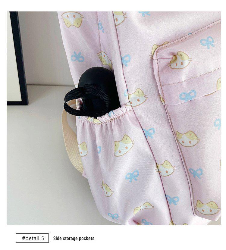 Charming Floral Bowknot Backpack for Students: Junior High, High School, and College