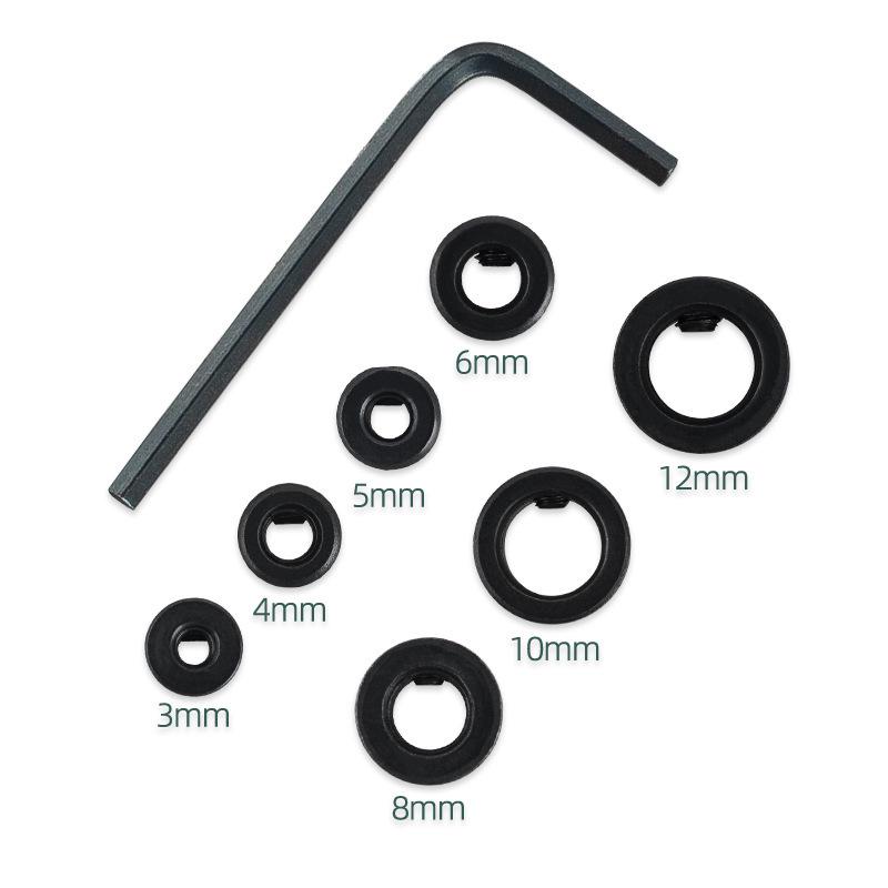 8-Piece Woodworking Drill Bit Depth Stop Collar Set (3-16mm)