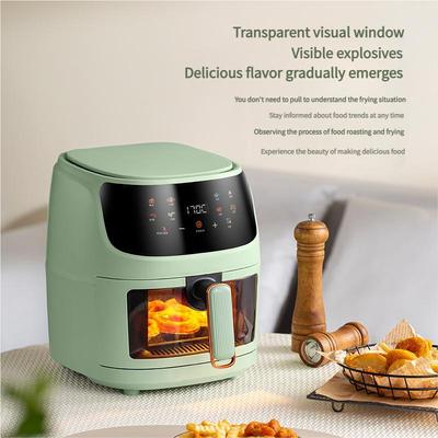 Friggitrice ad aria 8L con finestra visiva Touch screen Friggitrice smart Grande capacità Formato famiglia Efficienza energetica Elettrodomestico da cucina