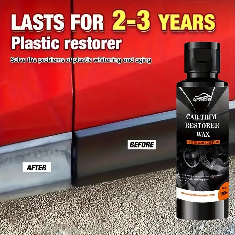 Multifunctional automotive repair wax - plastic parts refurbishment, interior gloss enhancement, tire protection agent