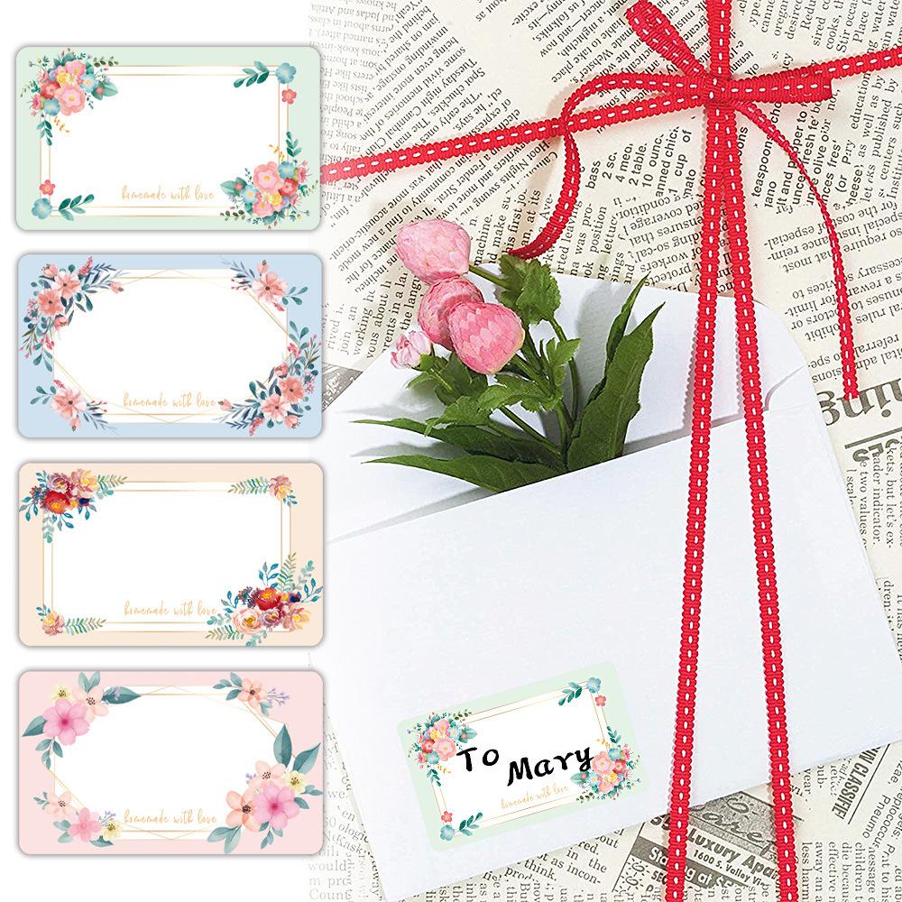Floral Self-Adhesive Name Stickers, 250 Sheets/Roll for Kindergarten & Primary School