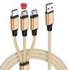 Spot Nylon Braided 3-in-1 Fast Charging Cable - 2A Mobile Flash Charge Gift Cable