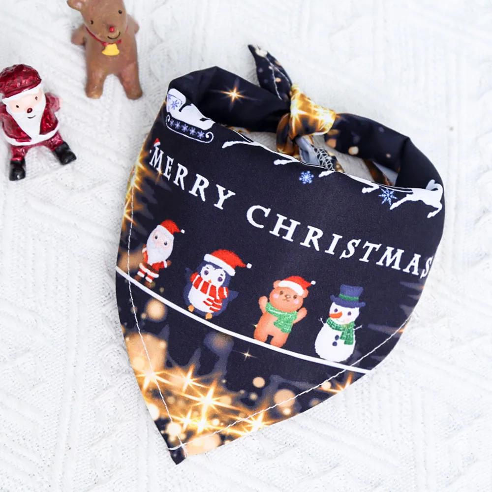 

Christmas Dog Bandanas Santa Claus Dog Scarf For Boy And Girl Pet Holiday Bandana For Small Medium Dogs Puppy Triangular Bandage S