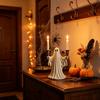 Cute Ghost Figurine Candle Holder for Halloween, Resin Tealight Candlestick, Taper Halloween Decoration Home Table Decor & Spooky Atmosphere Accessory