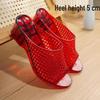 Women's Summer Crystal Wedge Slippers - Non-slip, Odor-proof, Thick Sole Transparent Sandals for Outdoor Wear