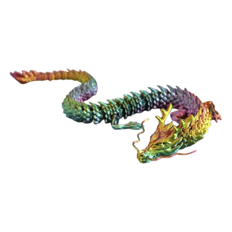 30cm 3D Printed Dragon Decoration Crystal Dragon Creative Toys Fun Home Office Decor Chinese Dragon Figurine