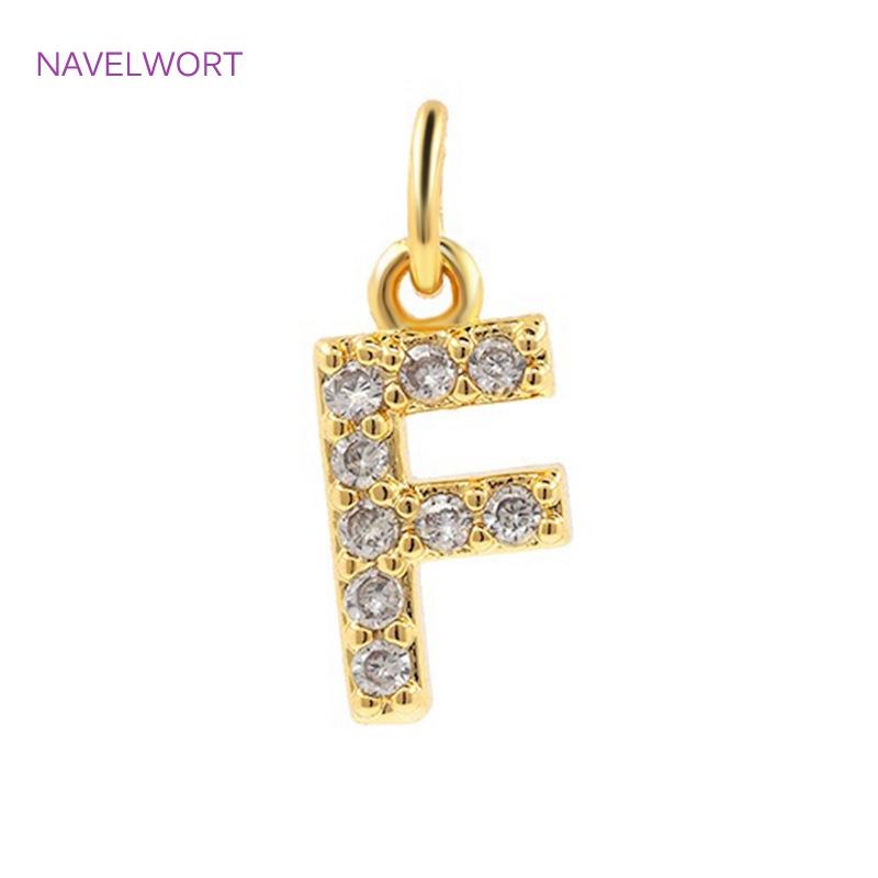 Luxury 18K Gold Plated Brass Inlaid Zircon 26 Letters Pendant Charms For Necklace Earring jewelry Making DIY Jewelry Accessories