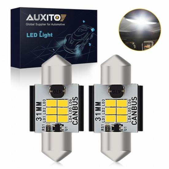 AUXITO 3020 2X Interior 31mm Dome light White Bulbs LED Light Bright DE3175